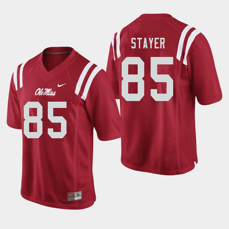 Owen Stayer Ole Miss Rebels NCAA Men's Red #85 Stitched Limited College Football Jersey BQG2758KX